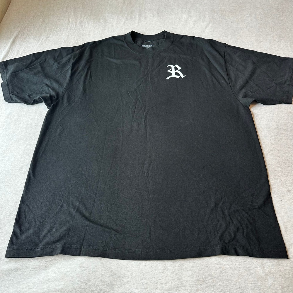 Resilient Mens 3XL Black‎ Graphic T-Shirt Old English R Logo Est 2025 Streetwear